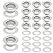 CRAFTMEmore 3/8" (10MM) Hole 100 Sets Grommets Eyelets with Washers for Clothes, Leather, Canvas (Silver)