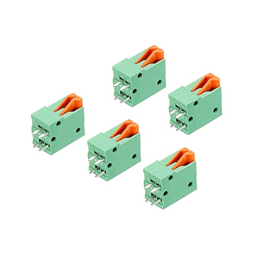 sourcing map 5 Packungen PCB Federklemme Blockanschluss KF141V 150V 2A 2.54mm 2 Positionen für Leiterplatten Elektronik Computer