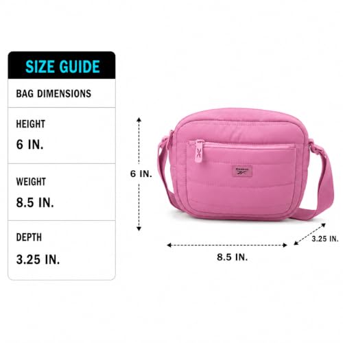 Image of Reebok Womens Crossbody Bags - Lightweight Sling Cell Phone Purse, Quilted Small Crossbody Bags Women