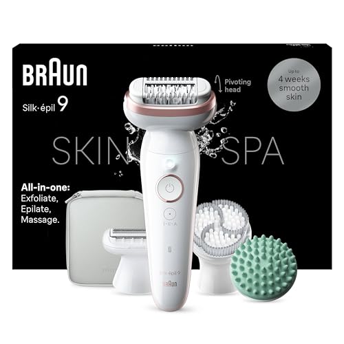 Braun Silk-épil 9 SkinSpa Depilatore Donna, Epilatore Elettrico Donna Con...