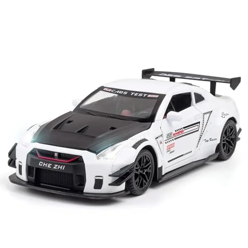 Image of Nissaan GTR 1:24 Model Toy Car with Box, Zinc Alloy Pull Back Toy car with Sound and Light for Kids Boy Girl Gift [Colors as Per Stock]