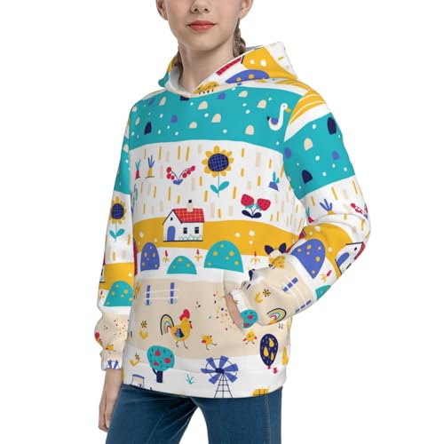 Funny Farm Kid Hoodies Boys Sweatshirts Girls Pullover with Pocket2