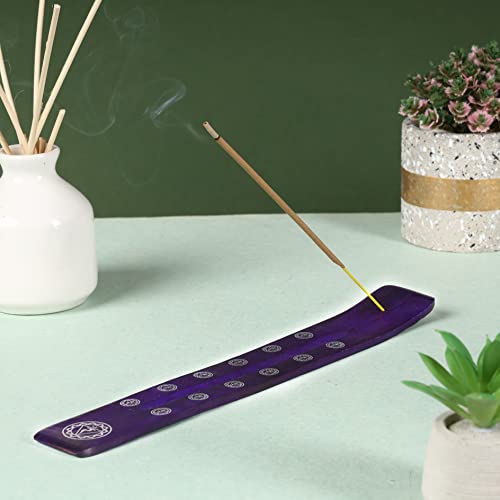 Bless-International Traditional-Handmade-Burner Wooden-Incense-Stick-Holder Ash-Catcher-Stand For-Aromatherapy-Meditation-Yoga (Heavens Blue) Pack Of 2 #TOP4