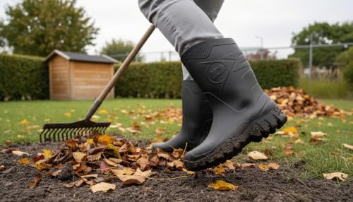 Image of Dunlop Flying Dee - Protective Footwear Unisex Calf Length PVC Short Wellington Boots, 100% Waterproof and Chemical Resistant