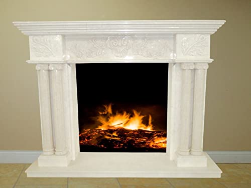 Creamy White Fireplace Surround Mantel Marble Living Room Family Room Fps-06 #TOP12
