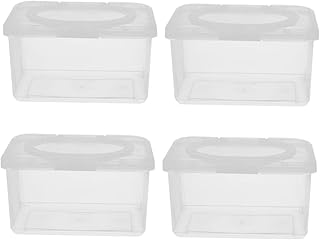 ibasenice Portable Wipes Dispenser Clear Wipe Container 4Pcs Box baby wipes box baby wipes case wipes dispenser paper wet wipe dispenser outdoor storage box Infant Wipe Holder