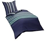 mit Marken - Reißverschluss Kaeppel G-101955-43D1-VA97 Bettwäsche Urban, Feinbiber, 1 x 80/80 und 135/200 cm, türkis