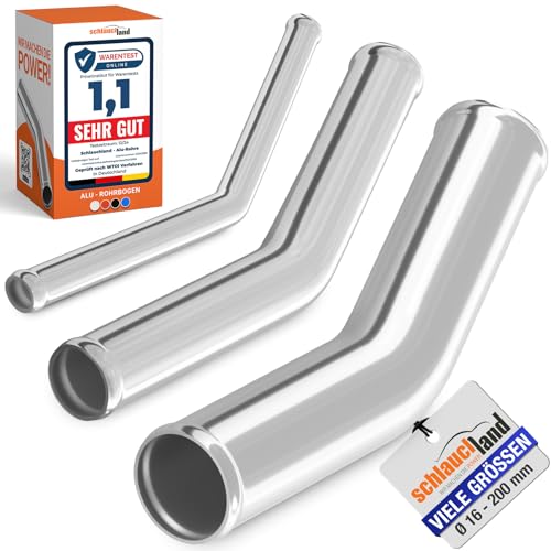 30° ALU-ROHRBOGEN AD-Ø 70mm blank Alurohr poliert & gebördelt | AUSWAHL FARBEN & GRÖSSEN | Alu-Rohr-Bogen DIN EN T6063 Grad Aluminium Rohr Winkel Motor KFZ LLK Bogen Turbo Schlauch-Verbinder