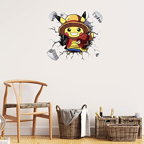 3D Cute Anime Wall Decals Cool Waterproof Anime Wall Stickers for Kids Playroom Bedroom Living Room Baby Nursery Decor Gift Supplies (15.7 X 31.5 in）
