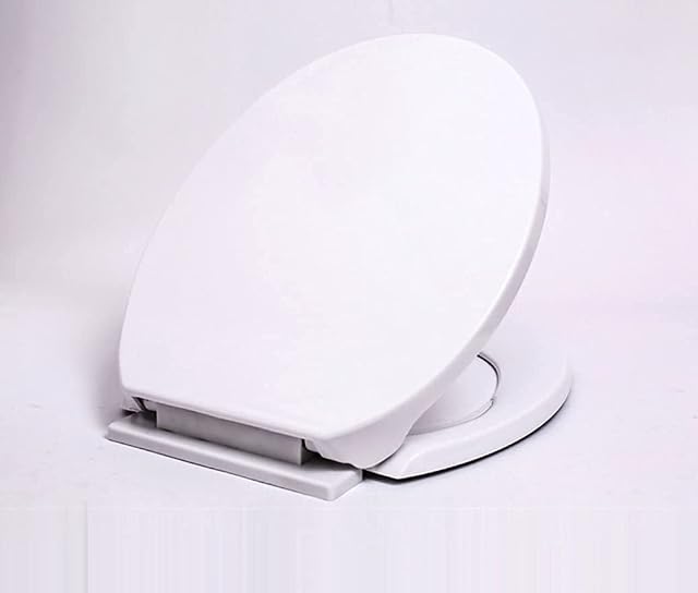Legend Slow Soft Close White Toilet Seat, Easy Fix, Adjustable Hinges, White Plastic Loo Seat. with One Year Warranty