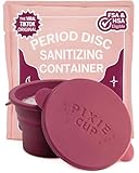 Pixie Menstrual Cup Compact Sterilizer for Feminine Care - Good for Public Restrooms, Camping or Dorms - Collapsible Cleaner Container for Your Menstrual Disc & Period Cup - Microwavable - Reusable