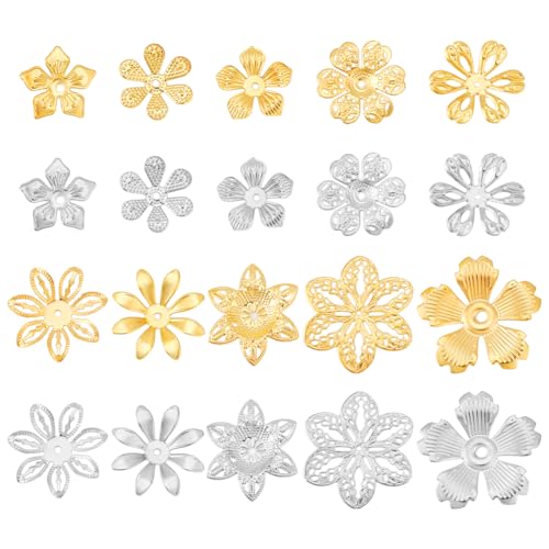 Capuchons de perles en forme de fleur grands apprêts filigranés pour loisirs créatifs