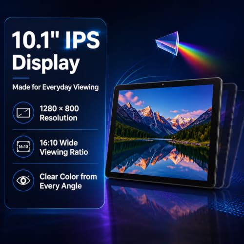 Image of Android 16 Tablet 10.1 Inch with 36GB RAM and 256GB ROM, 1TB Expandable, Octa-Core, WIFI 6, BT5.4, IPS HD Touchscreen, 6000mAh Battery, Tablet for Online Studying, Streaming and Family Entertainment