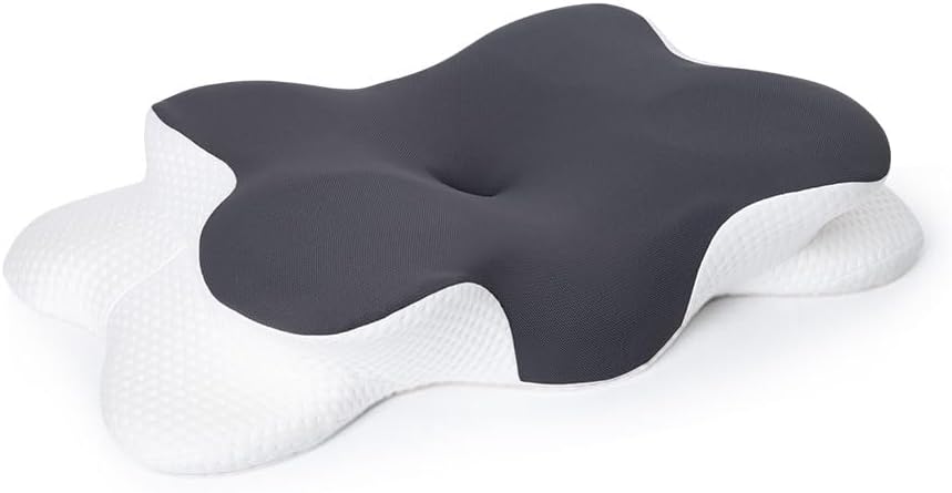 Cervical Neck Pillow for Neck Pain Relief, Memory Foam Neck Pillow for Sleeping, Ergonomic Neck Support Pillow for Side Back Stomach Sleepers, Queen Size