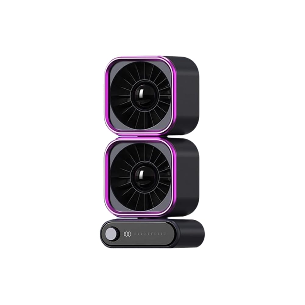 Hndhbfgrt High-Speed Desktop Fan 4000mAh Battery Rechargeable Dual-Head Rotating Air Circulation 100 Speed Adjustment B