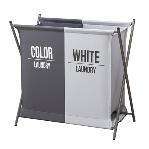 Sac à linge pliable et facile à ranger avec cadre en métal stable