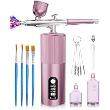 Airbrush Kit with Compressor - Airbrush for Nails,48PSI Screen Display Air Brush,Rechargeable Wireless Airbrush Gun Machine for Nail Art, Makeup, Painting, Cake Decor