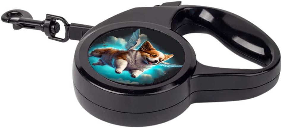 Flying Dog Print Retractable Pet Leash - Funny Leash - Graphic Dog Leash - 118 inches