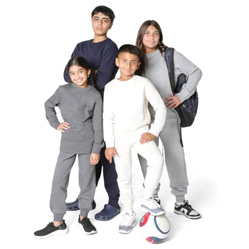 Image of EVERYDAY KIDS Girls' Cotton Fleece Sweatpants; Girls' Activewear Jogger Pants - Soft and Breathable Cotton /Poly Blend