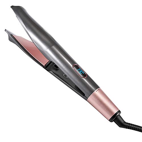 Professional Hair Straightener，2-in-1 Hair Curlers & Straightening Iron with Digital LCD Display，Hair Curler