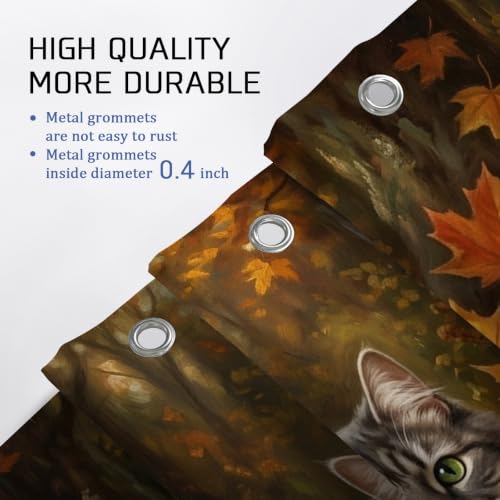 Rideau de douche imperméable chat et citrouilles pour une salle de bain sèche
