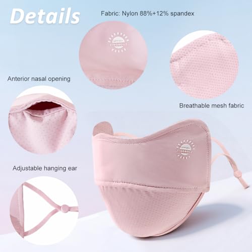 Image of SANNIDHI Face Cover Mask for Women UPT 50+ Protection Summer Driving Face Mask with Adjustable Ear Loops Mesh Breathable Masks - Reuseable & Washable