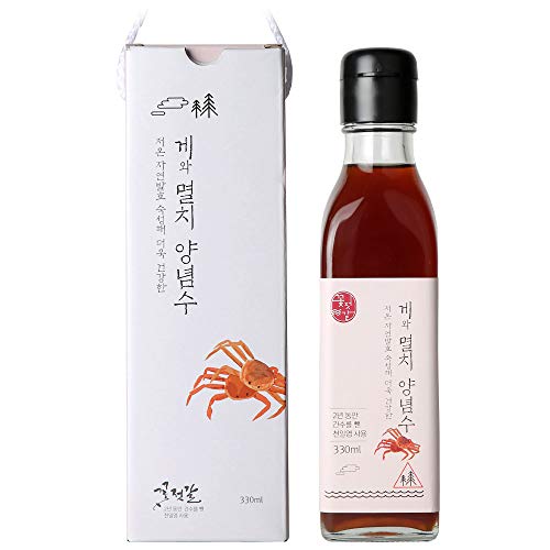 Ggotjeotgal 100% Natural Fermented Korean Seasoning Sauce (11.15 fl.oz. X 1Bottle) (Crab&Anchovy) - No Fishy Smell, Healthy Deep Flavor, Traditional K-food Sauce, Substitute For Salt