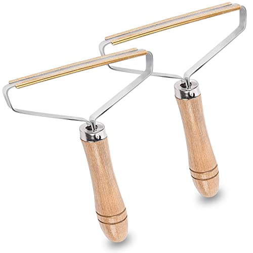 Removedor de Pelusa, 2 Piezas Portable Lint Remover Removedor PortáTil De Madera Quitapelusas Manual, para Quitar la Ropa, Otras Telas Colchones y Pelo de Mascotas Cover