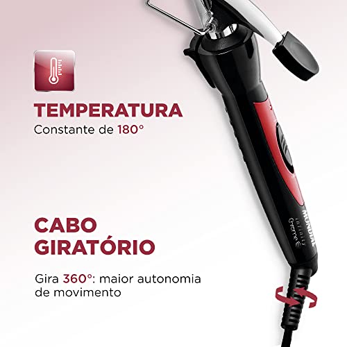 Modelador de Cachos Infinity Chrome, Mondial, Vermelho/Preto, 15W, Bivolt - EM-06