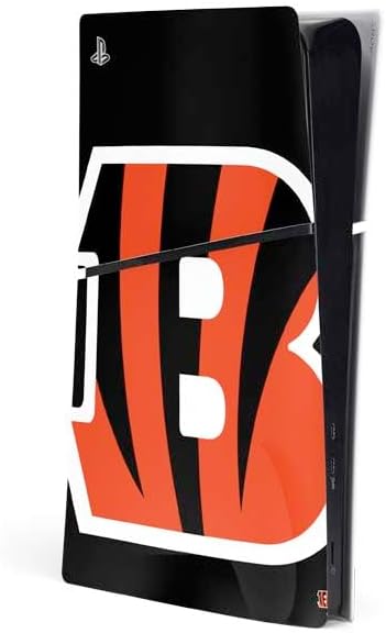 Skinit Decal Gaming Skin Compatible with PS5 Slim Digital Edition Console - Officially Licensed NFL Cincinnati Bengals - Distressed Design
