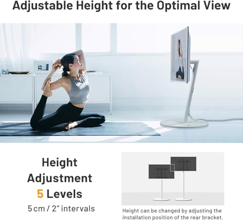 WALL Seven Stand A2 High Type | Minimalist Rolling TV Stand for 24–55 Inch | Satin Black | Portable, Space Saving, Height Adjustable | for Living Room and Bedroom | Japan-Engineered Design