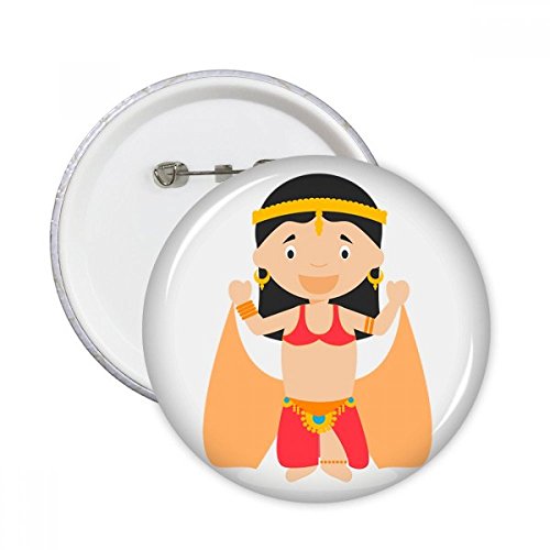 Danseur traditionnel oriental badge bouton rond multicolore DIYthinker déco tissu 5pcs