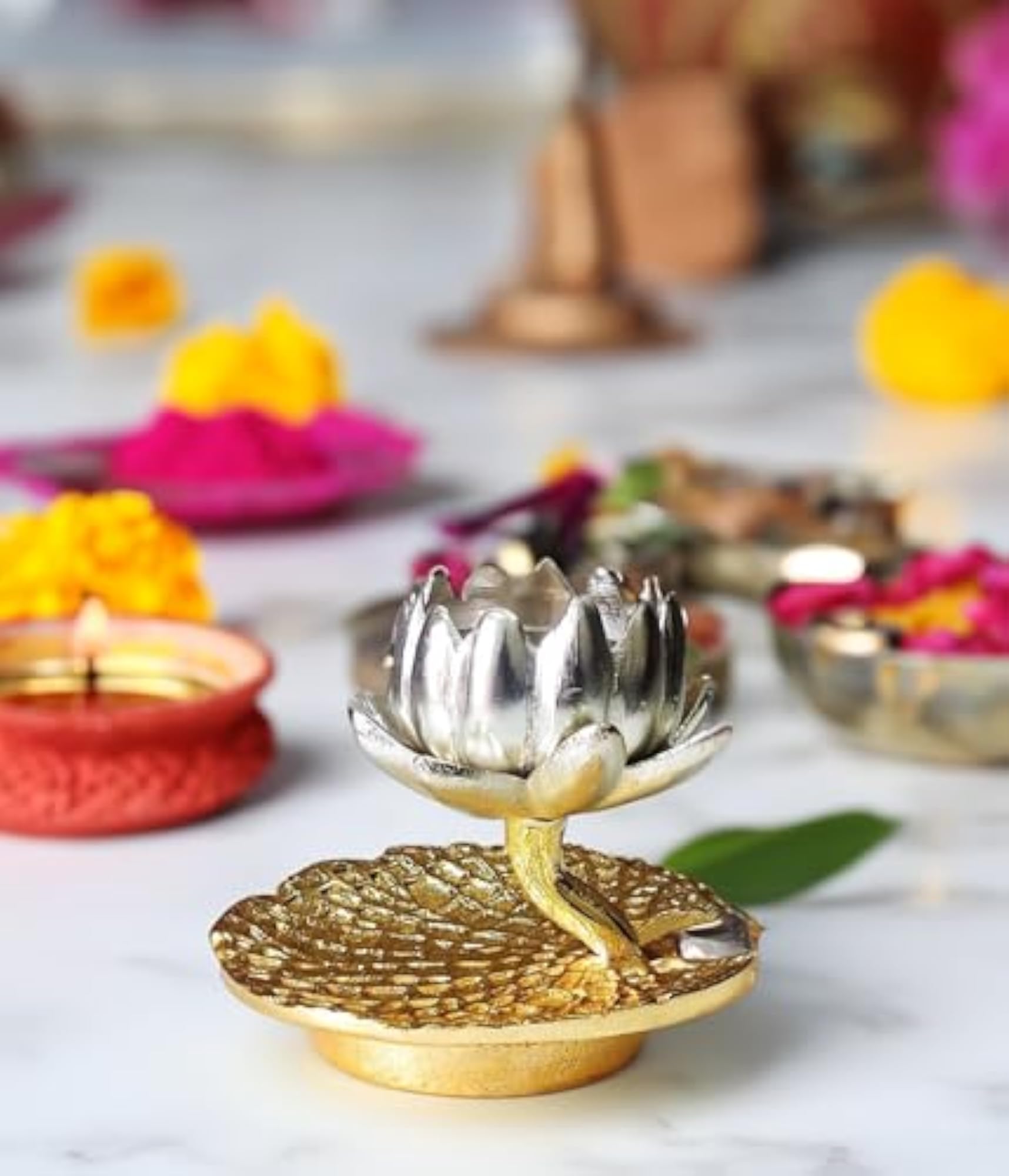 Tealight Candle Holder Aluminium Gold & Silver Decorative