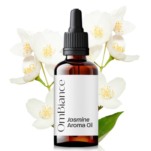 OmBiance Aceite Aromático de Jazmín - Para Difusor, Aromaterapia, Velas, Masajes y Perfumes - Aroma Floral Duradero y Relajante 100% Puro (30 ml, Jazmín)