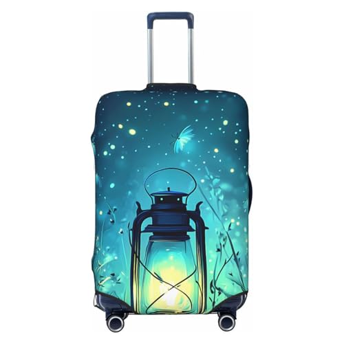 Fireflies And Lantern Elastic Travel Luggage Cover, Washable Spandex Suitcase Protector, Anti-Scratch Fits 18-32 Inch