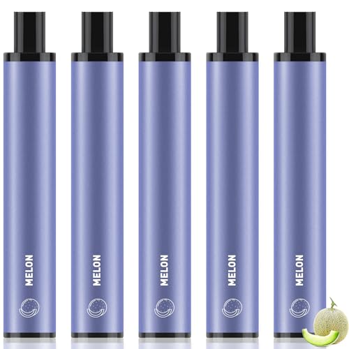 電子タバコ使い捨て VAPE シーシャ メロン風味 7500回吸引可能 爆煙 水蒸気タバコ 禁煙パイポ ニコチンゼロ 5本セット DBL STICK PLUS