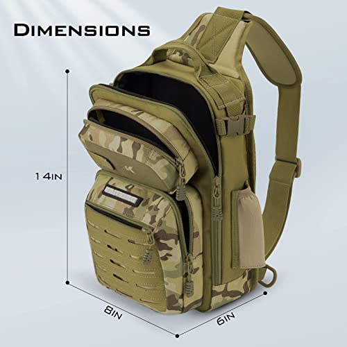 Kastking Blowbak Tactical Fishing Sling Tackle Storage Bag – Lightweight Sling Fishing Backpack - Sling Tool Bag For Fishing Hiking Hunting Camping,Prym1 Sand Storm #TOP2
