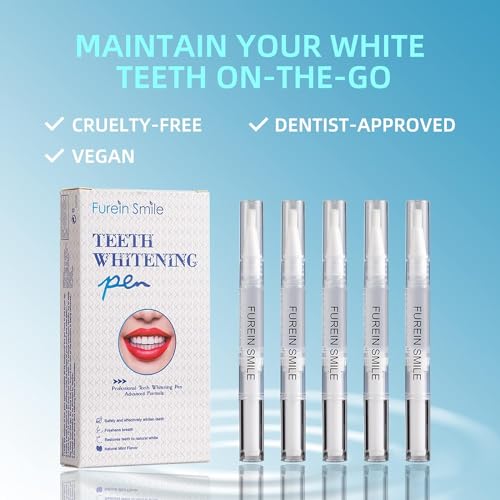 Image of Teeth Whitening Pen 5 Pens 50+ Whitening Treatments -Removes Years of Stains 35% Carbamide Peroxide Tooth Whitener Brush Gel Pen