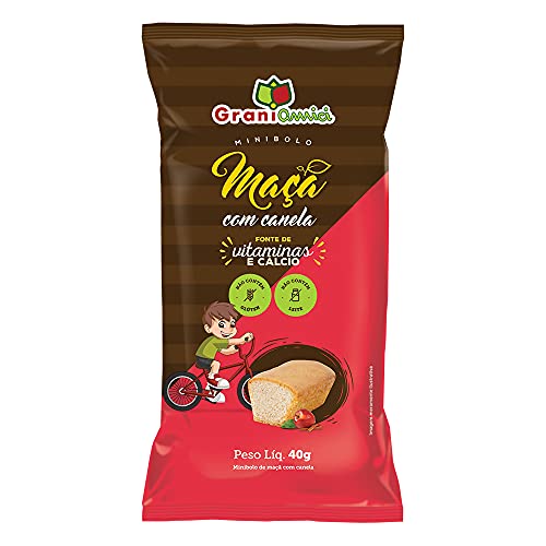 Grani Amici Minibolo De Maçã Com Canela Sem Glúten E Sem Lactose - 600G - Display 15 Unidades