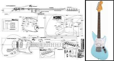 Plan of Fender JagStang Electric Guitar - Full Scale Print