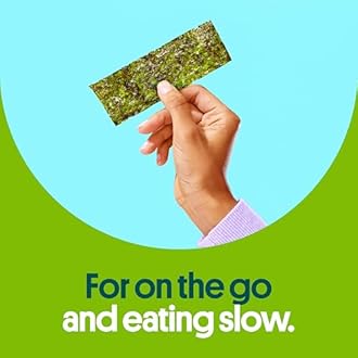 Gimme Seaweed Grab & Go Organic Premium Roasted Seaweed Snacks, Sea Salt & Avocado Oil, 5 Count Trayless, Keto, Vegan, Gluten-Free, Source of Omega3s, Healthy On-The-Go Snack for Kids & Adults