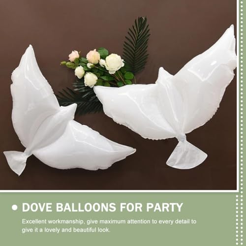 10pcs Peace Dove Balloon Dove Memorial Balloons Giant Bird Balloons Inflatable Bird Dove Jumbo Balloons Wedding Decorations for Ceremony White Decor Decorative Balloons Party Props - Thumbnail 2