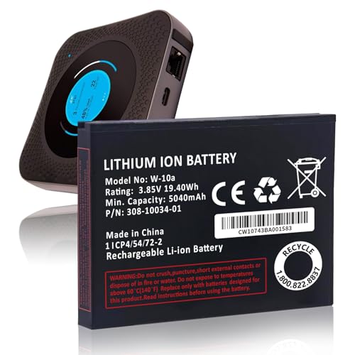 Qoutmcuy 5040mAh W-10a Battery, 0 Cycle High Capacity Replacement Battery for Netgear MR1100 AT&T Nighthawk M1 LTE Mobile Hotspot Router Netgear (W-10 = W-10a)