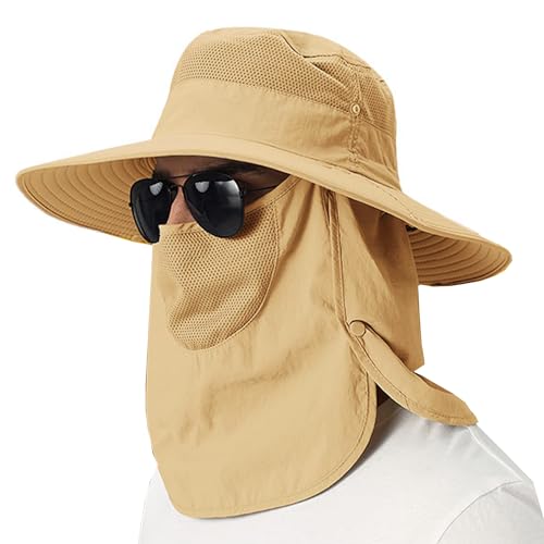 Reviews de Gorro de pescador para Mujer . 41 Sombrero para Sol Mujer y Hombre, Sombreros Pescador con protección de cuello y cara sombrero, Anti-UV Visera Gorro Ala Ancha al Aire Libre FPS/UPF50+, Sun Hat Wide Brim para...