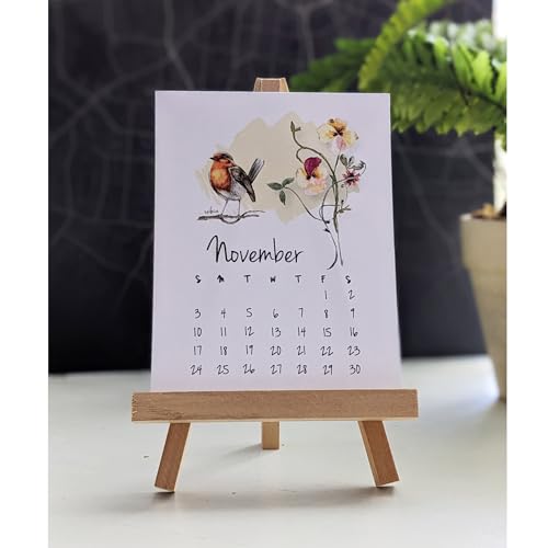 Generic 2025 Bird And Wildflower Desk Calendar cover