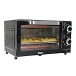 Total Chef Toaster Oven - Countertop Oven for Toast, Bake, Broil, Pizza, Compact Size For Small Kitchen Appliance with Timer, Fours de cuisine électriques compacts, Black