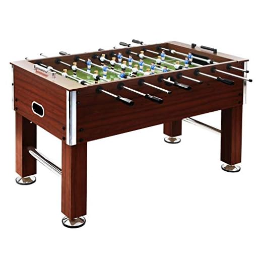 mewmewcat Futbolín de Acero para Competiciones Individuales o Juegos de Grupo, 60 kg 140x74,5x87,5 cm Marrón