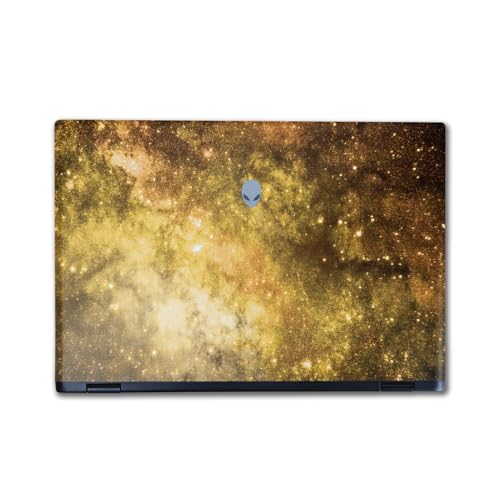 Image of Laptop Skin Compatible with Alienware M16 R2 (2024) - Golden Stars - Premium 3M Vinyl Protective Wrap Decal Cover - Easy to Apply | Crafted in The USA by MightySkins