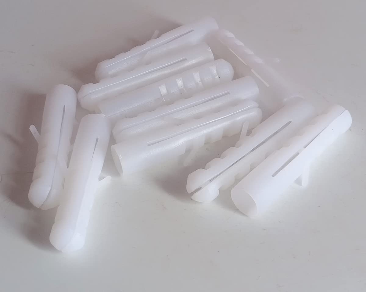 plastic wall plug for screw (8mm) white (ppk - 004) (25 pcs)