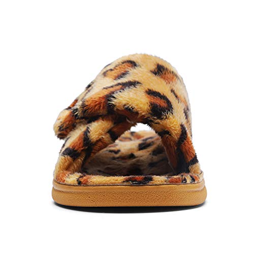 Image of SOLLBEAM Fuzzy House Slippers With Arch Support Orthotic Heel Cup Sandals For Women